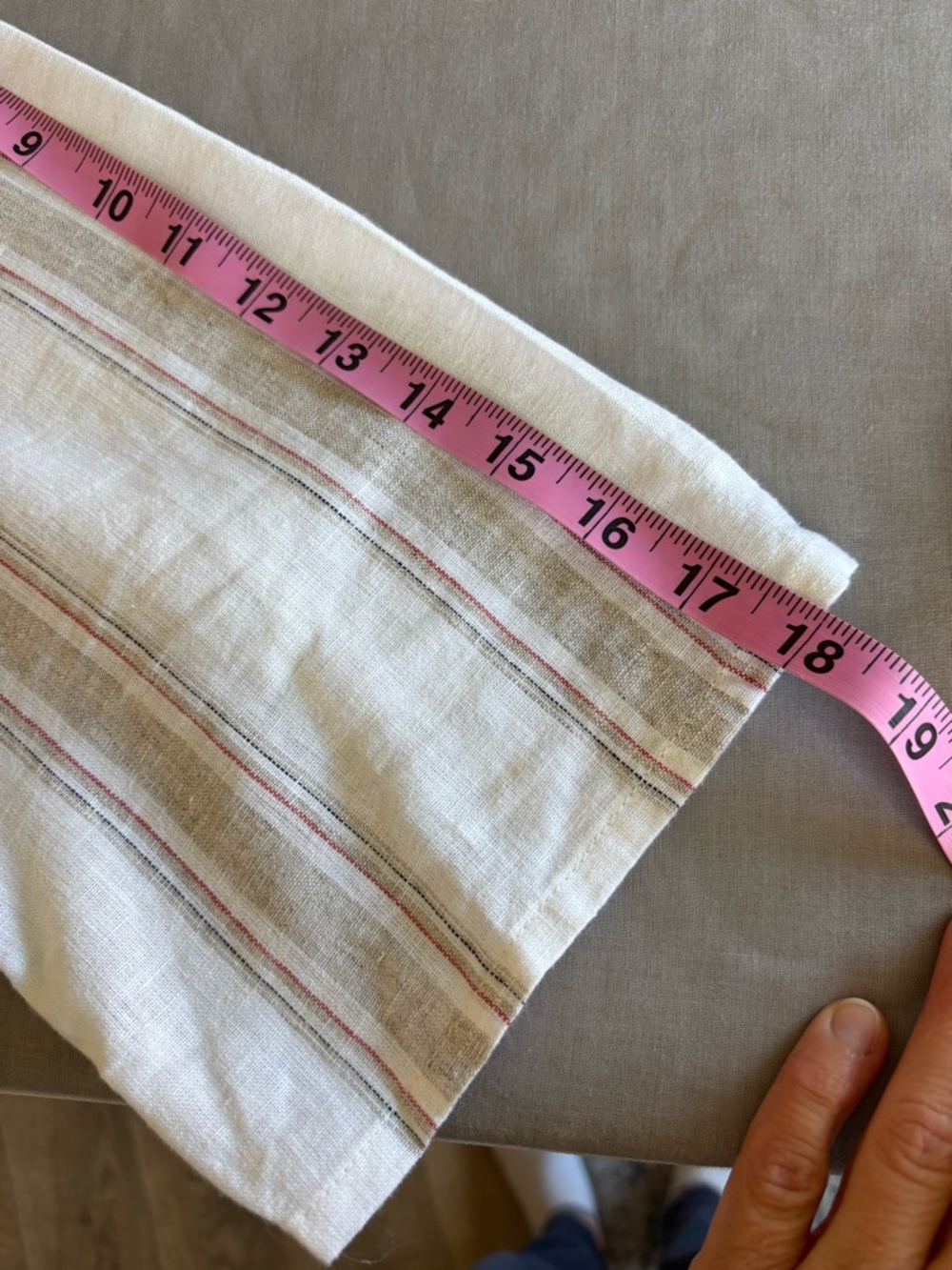 Soft Surroundings Cream Tan Red Striped Linen Blend Scoop Neck Tunic Dress L - Picture 7 of 9
